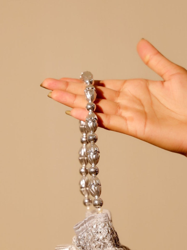 Subhika Silver Potli Bag - House of Sarvati LLC