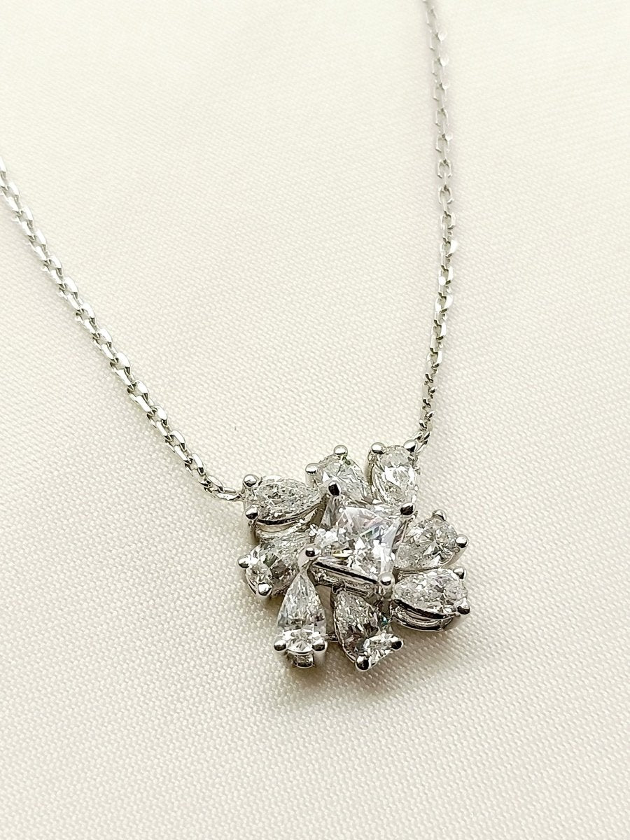 Sylvie 92.5 Silver Swarovski Stone Pendal - House of Sarvati LLC