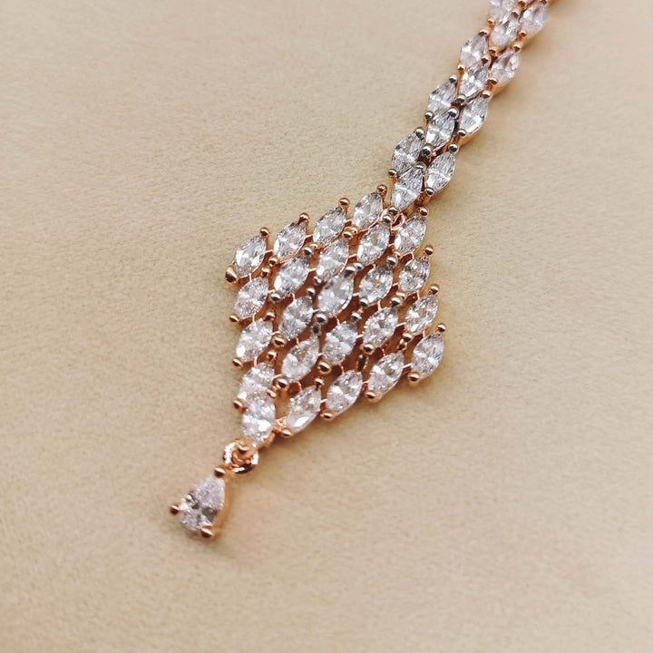 Tapsi American Diamond Rose Plated Beautiful Teeka - House of Sarvati LLC