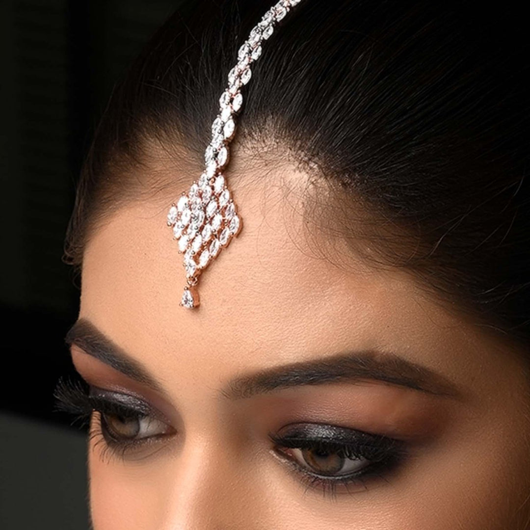 Tapsi American Diamond Rose Plated Beautiful Teeka - House of Sarvati LLC