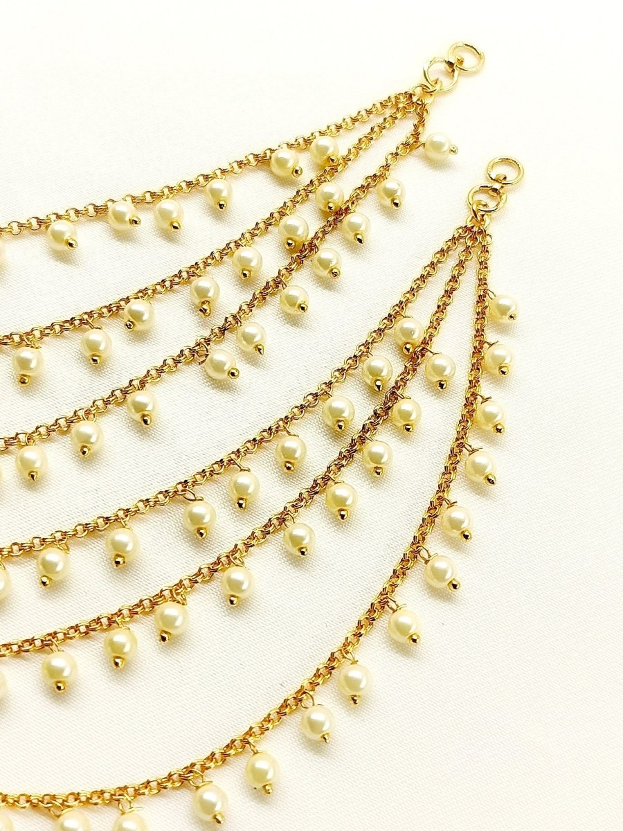 Tasha Cream Traditional Ear Chain - House of Sarvati LLC