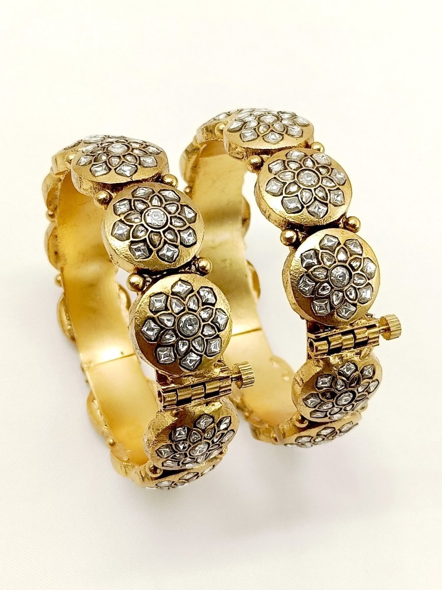 Taylor Kundan Bangle Set Of 2 - House of Sarvati LLC