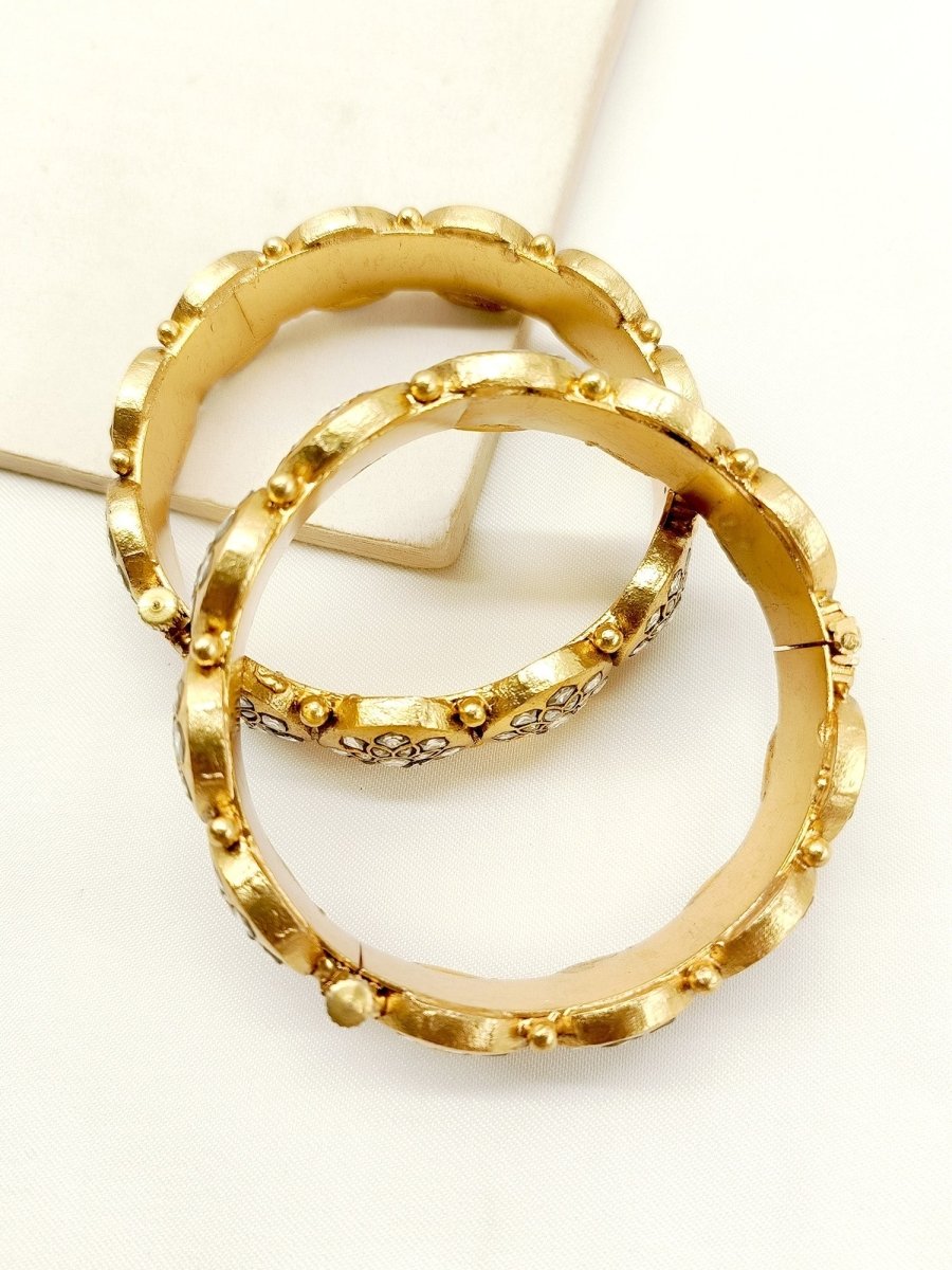 Taylor Kundan Bangle Set Of 2 - House of Sarvati LLC