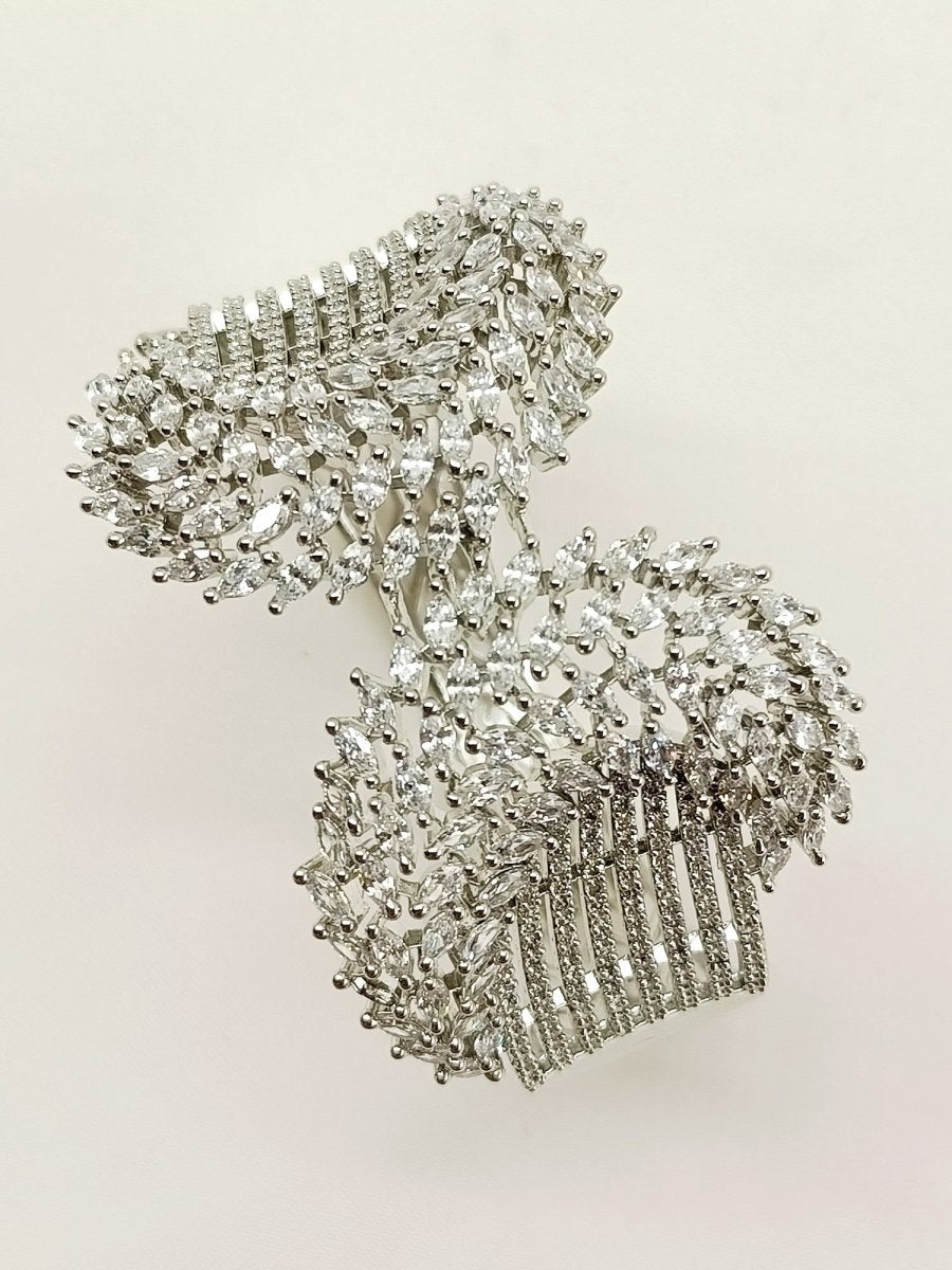 Trisa White American Diamond Bracelet - House of Sarvati LLC