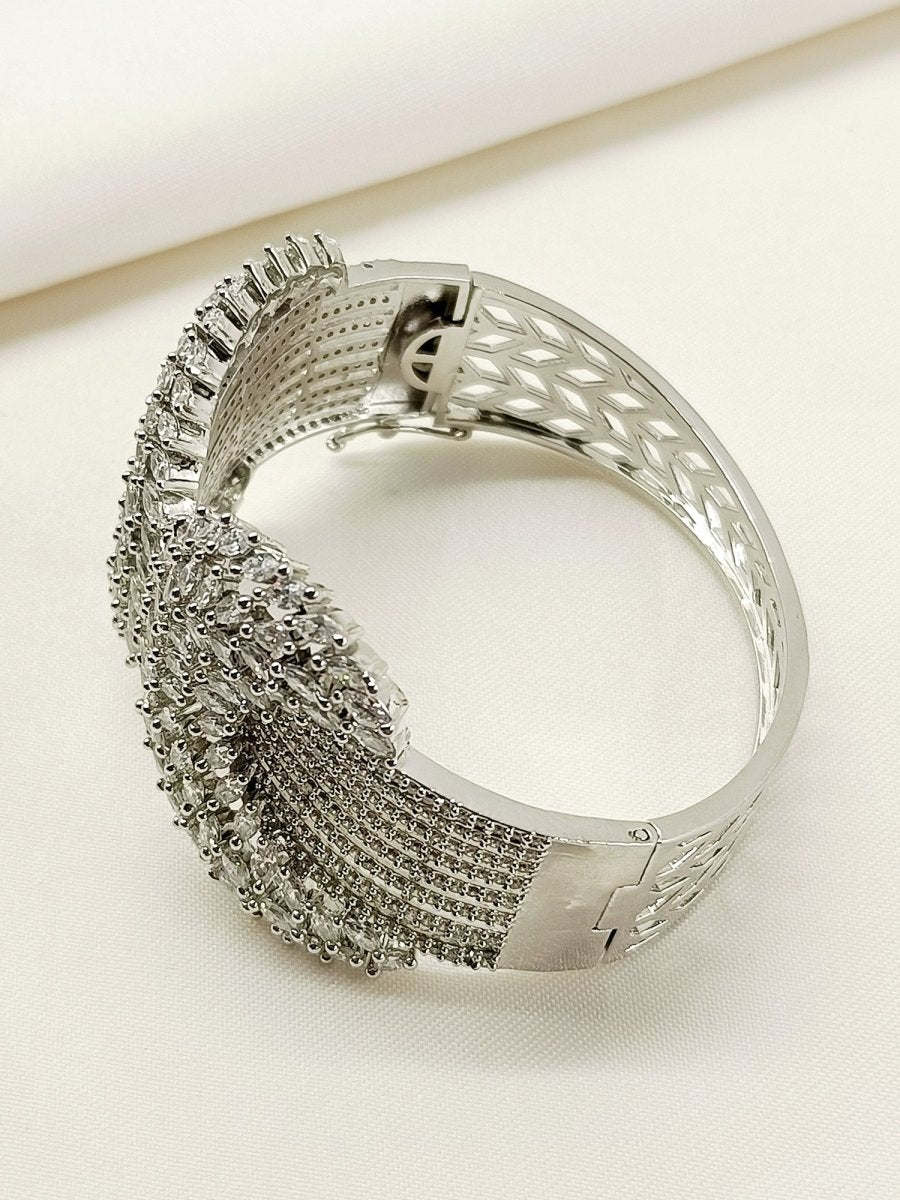 Trisa White American Diamond Bracelet - House of Sarvati LLC