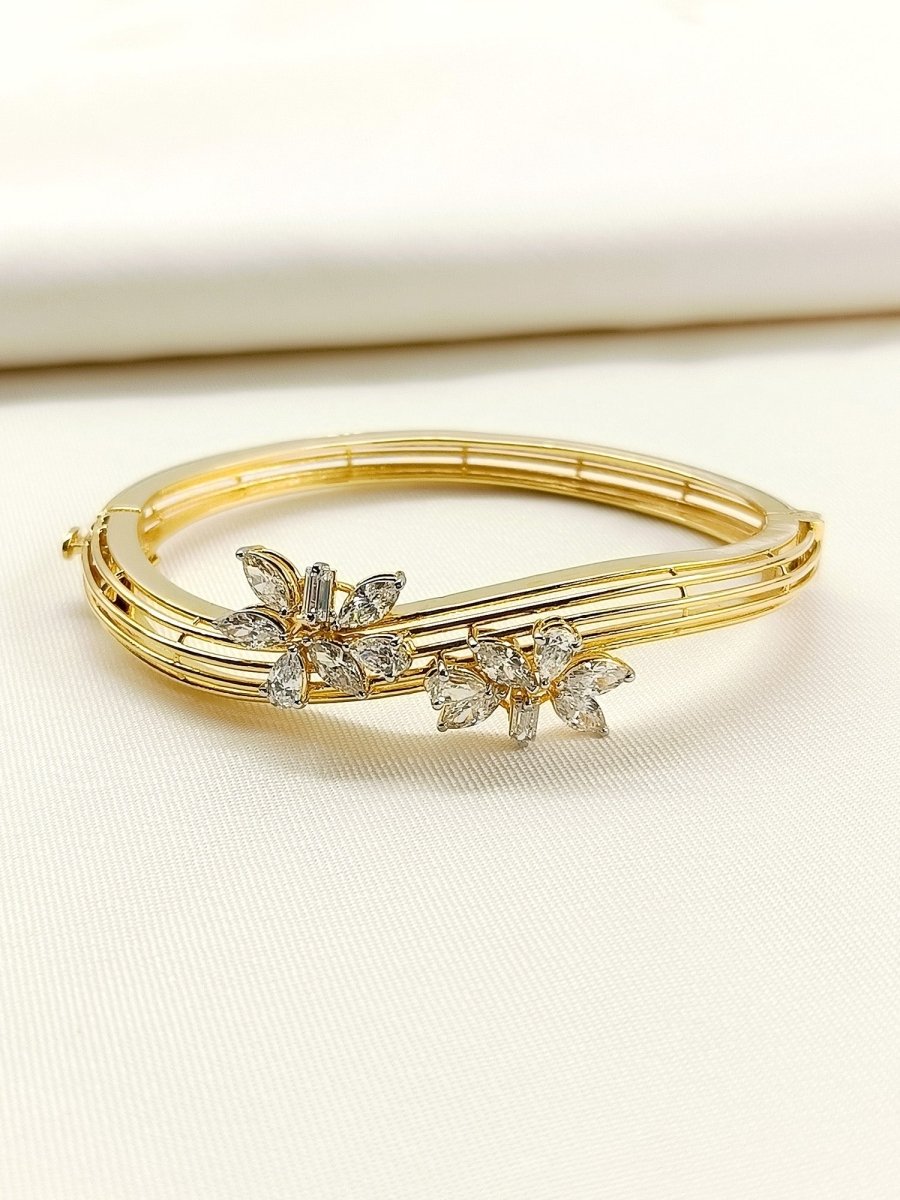 Trishika 92.5 Silver Swarovski Stone Bracelet - House of Sarvati LLC