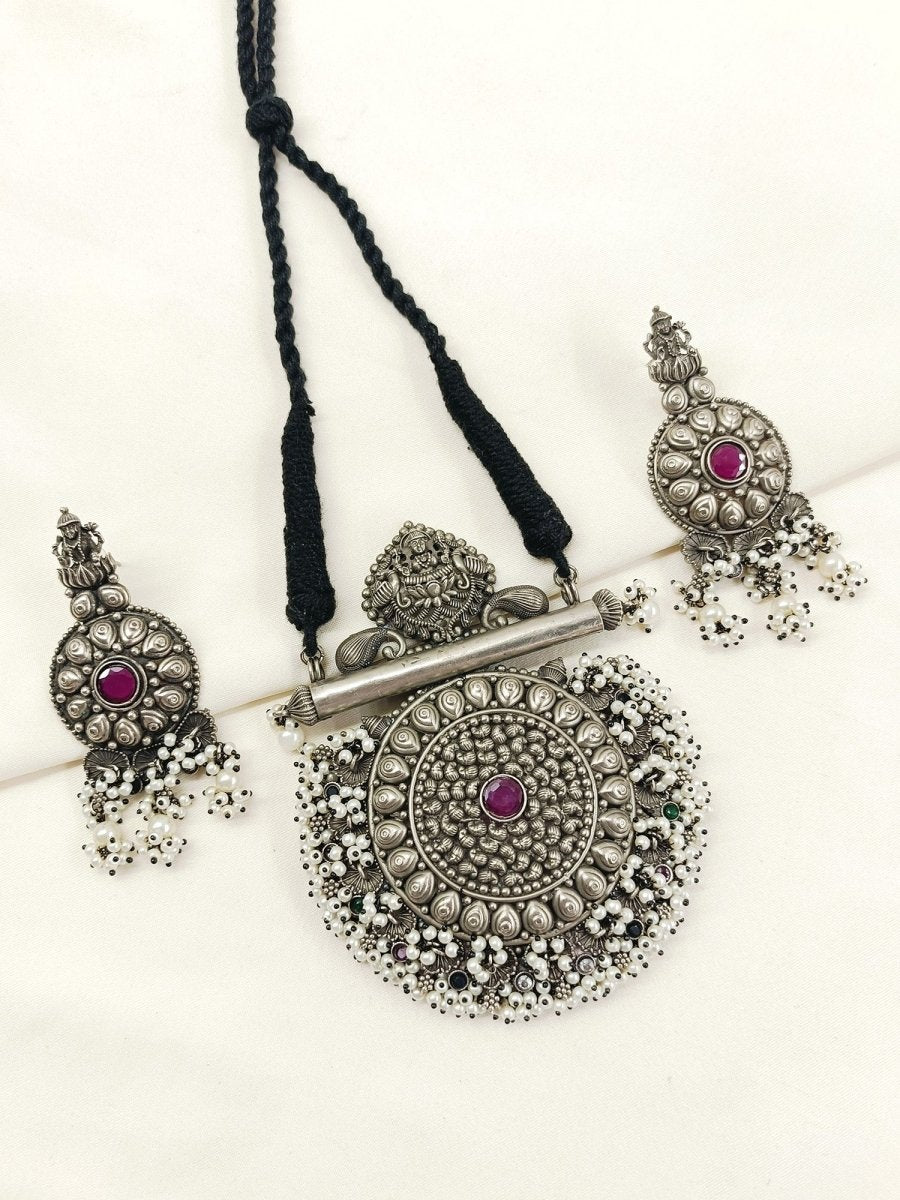 Twinking R&G Oxidized Necklace Set - House of Sarvati LLC