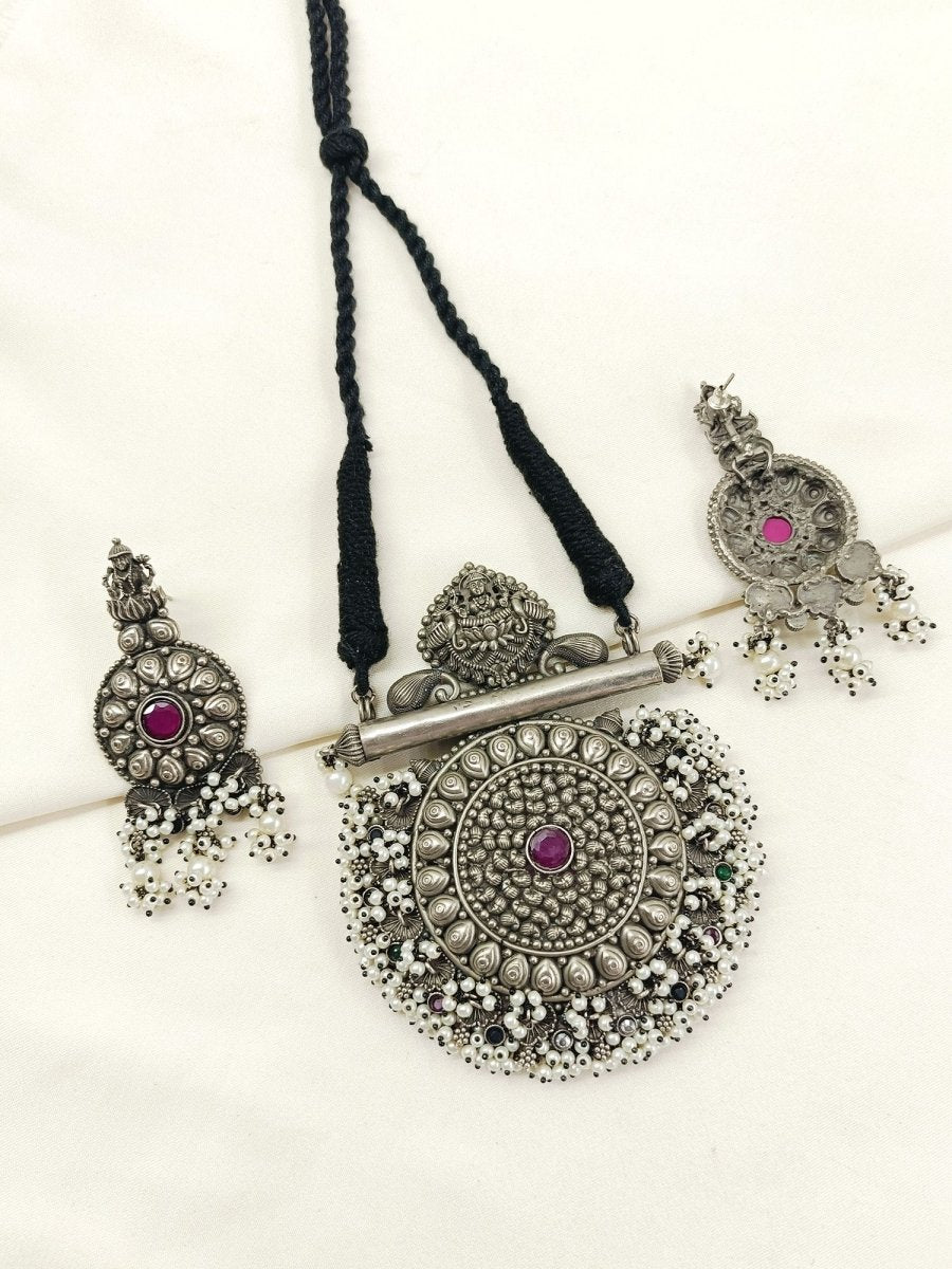 Twinking R&G Oxidized Necklace Set - House of Sarvati LLC