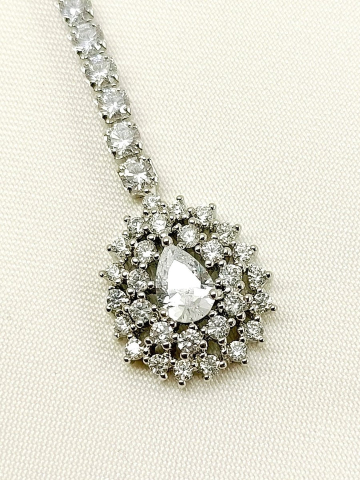 Urula White American Diamond Teeka - House of Sarvati LLC