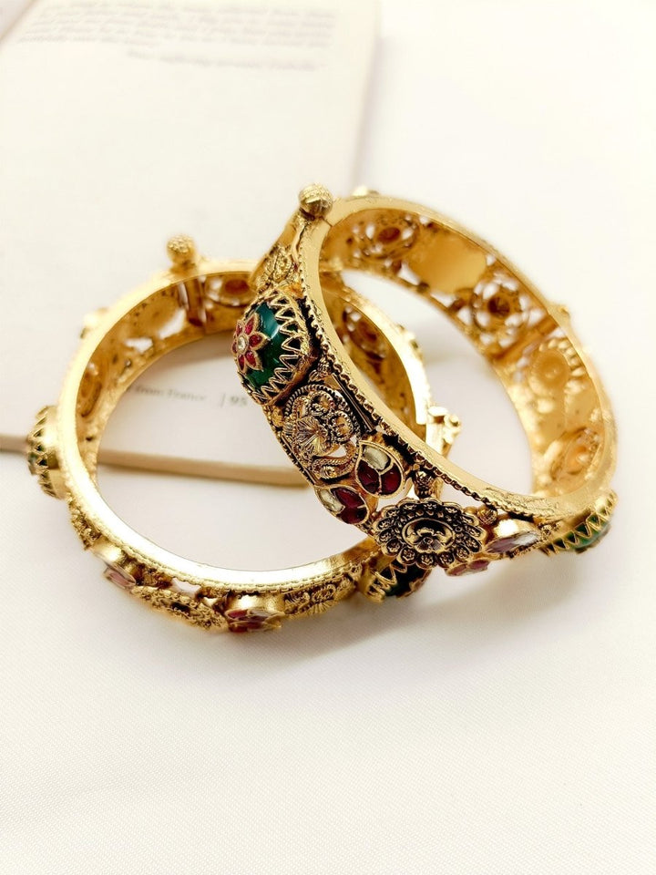 Vartika R & G Kundan Kada Set Of 2 - House of Sarvati LLC