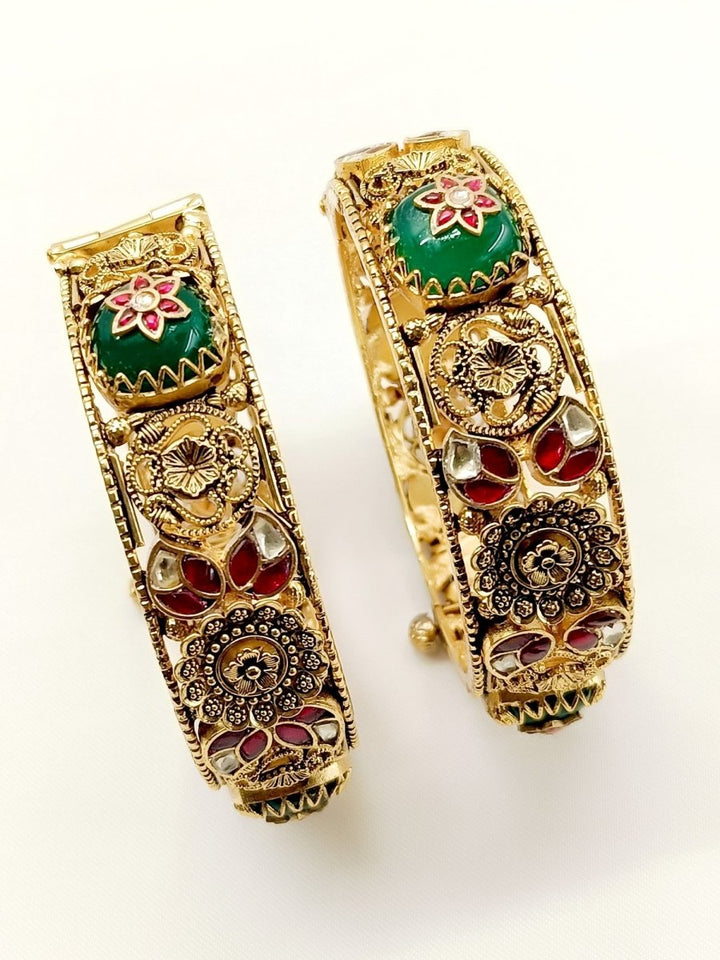 Vartika R & G Kundan Kada Set Of 2 - House of Sarvati LLC