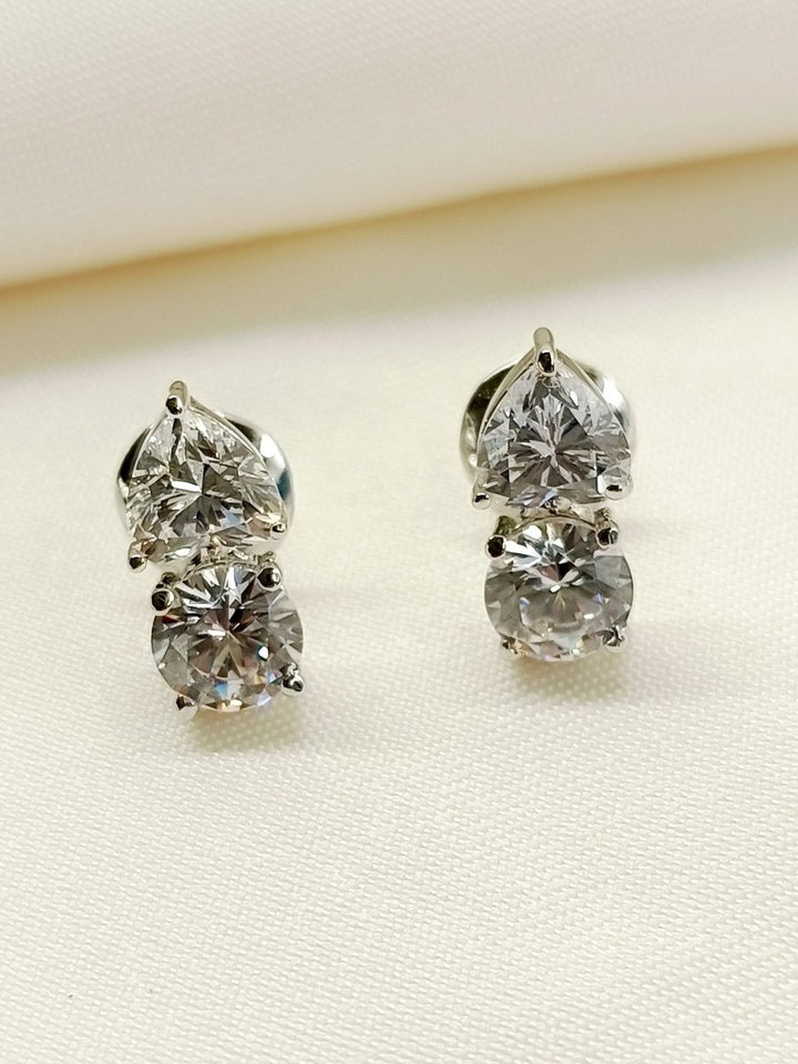Vedu 92.5 Silver Swarovski Stone Tops - House of Sarvati LLC