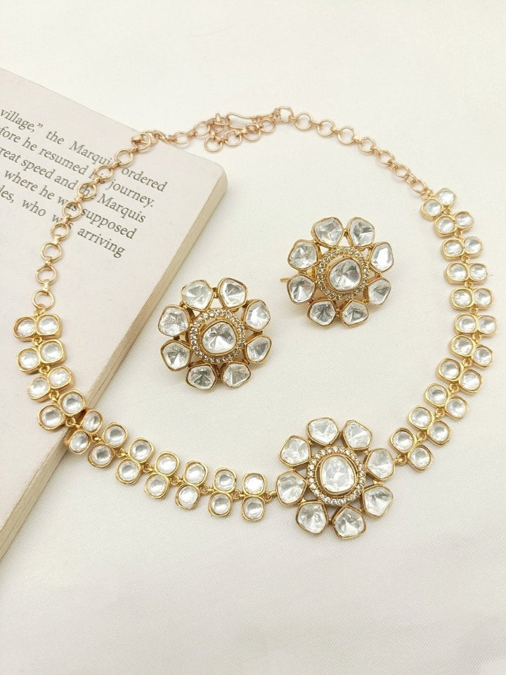 Vipasha White Kundan Choker Set - House of Sarvati LLC