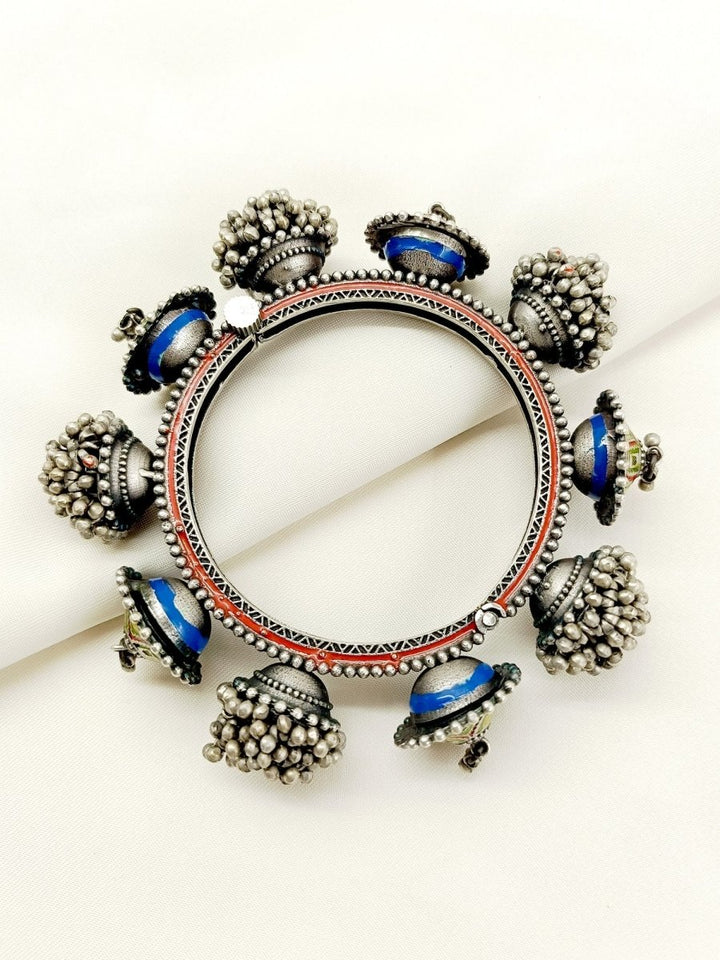 Vrunda Multi Colour Oxidized Bangle - House of Sarvati LLC