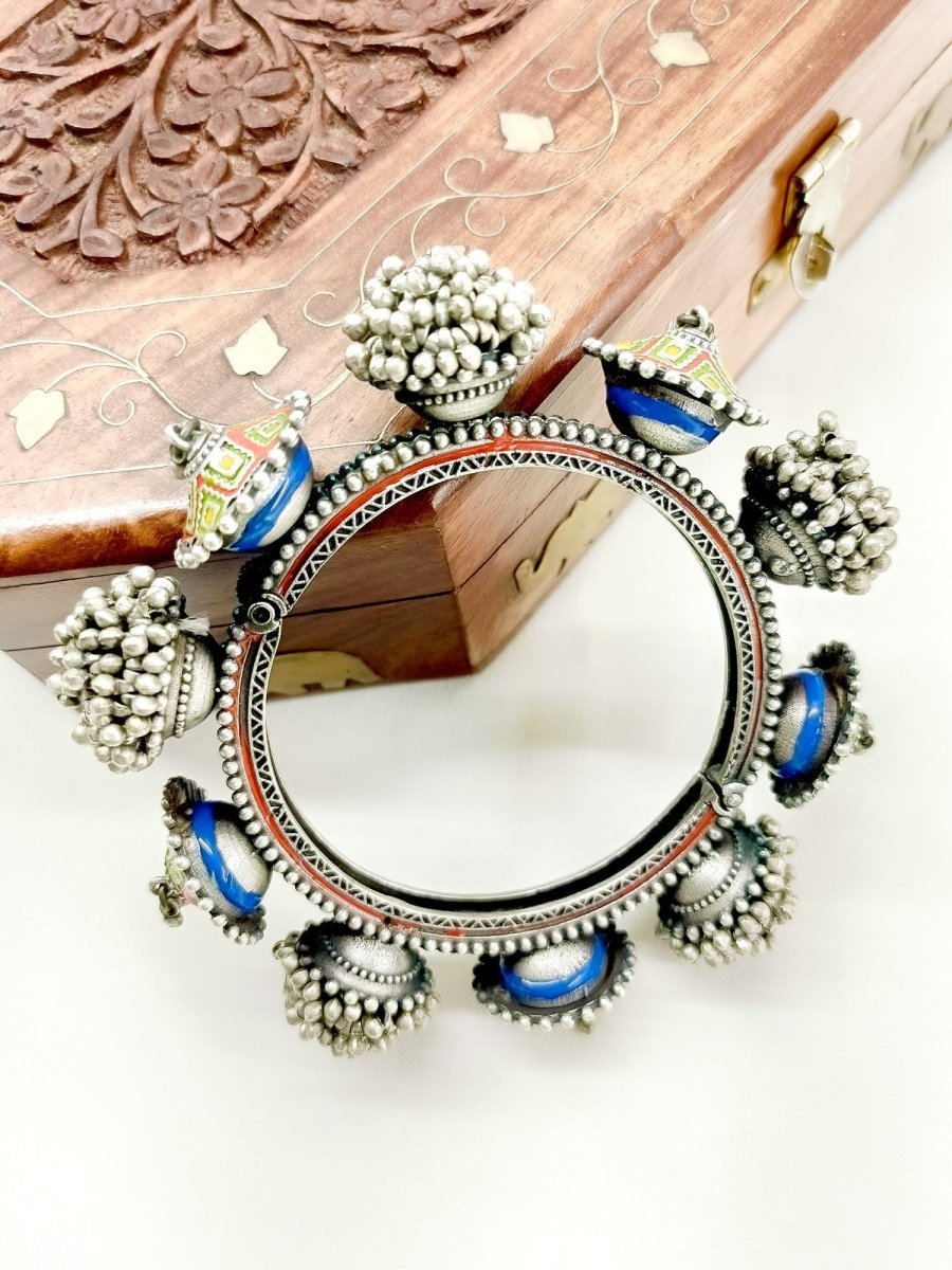 Vrunda Multi Colour Oxidized Bangle - House of Sarvati LLC