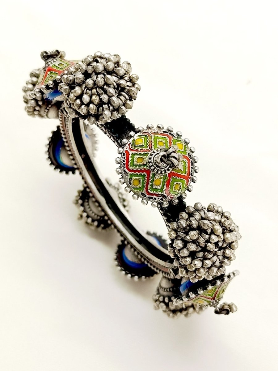Vrunda Multi Colour Oxidized Bangle - House of Sarvati LLC