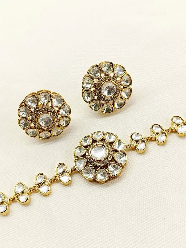 Waniya White Kundan Choker Set - House of Sarvati LLC