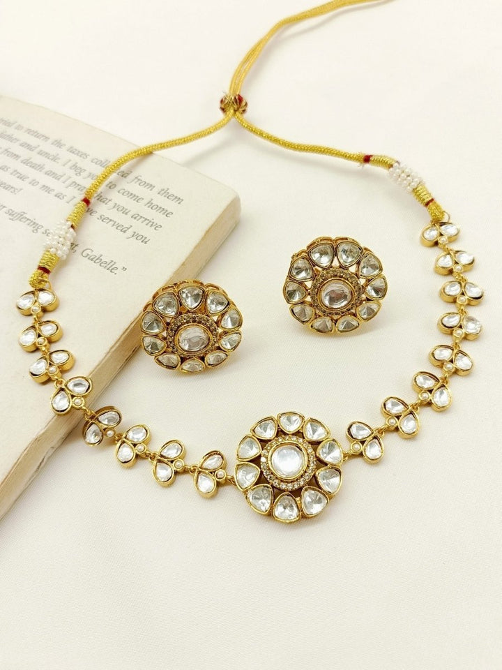 Waniya White Kundan Choker Set - House of Sarvati LLC