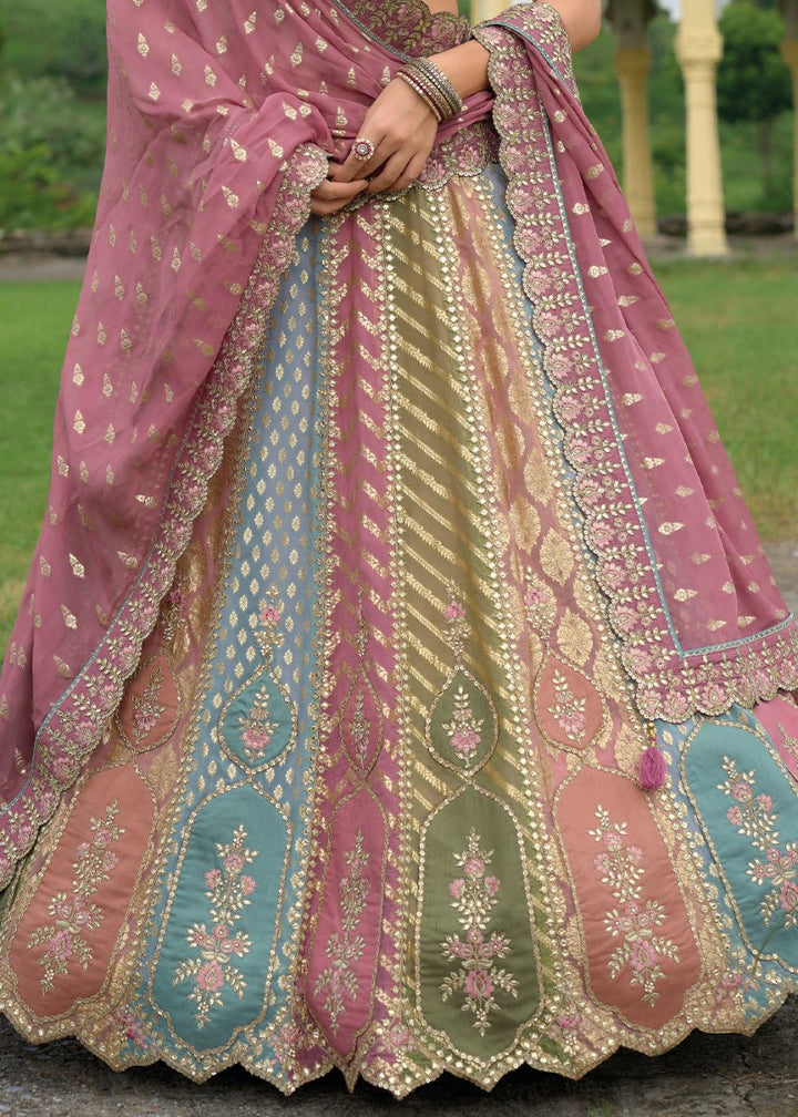 Wildberry Purple Banarasi Silk Lehenga with Heavy Khatli & Embroidery Work - House of Sarvati LLC