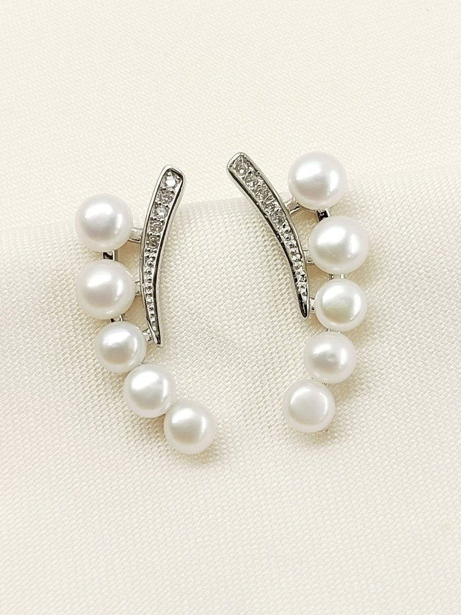 Yashi 92.5 Silver Swarovski Stone Earcuffs - House of Sarvati LLC