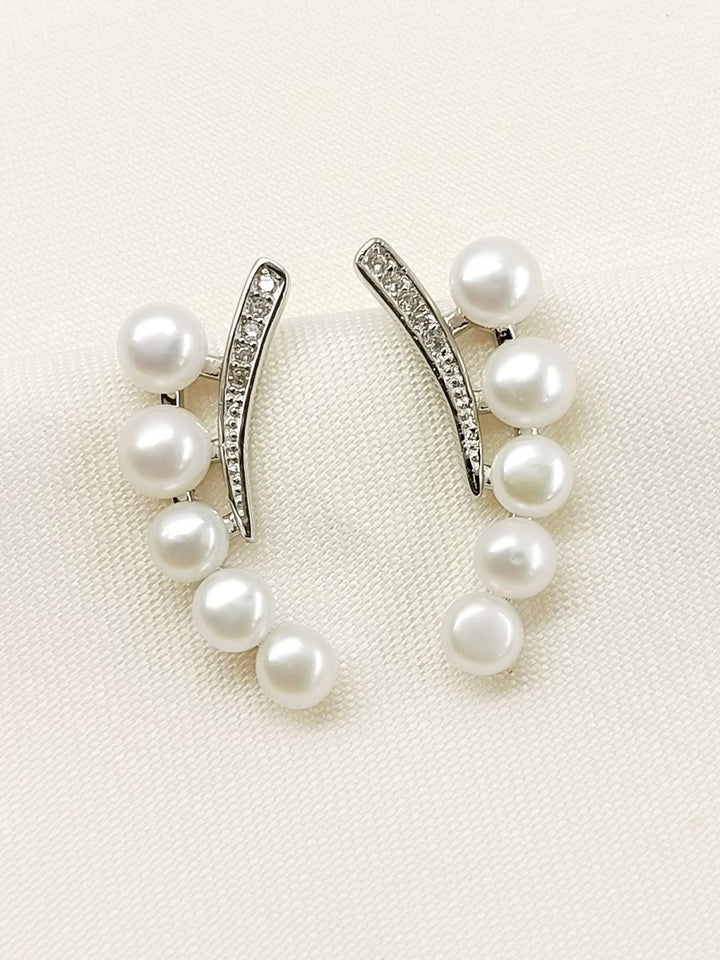 Yashi 92.5 Silver Swarovski Stone Earcuffs - House of Sarvati LLC