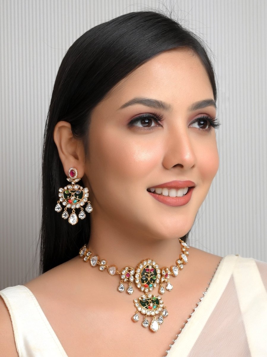 Yessa Multi Colour Boutique Choker Set - House of Sarvati LLC