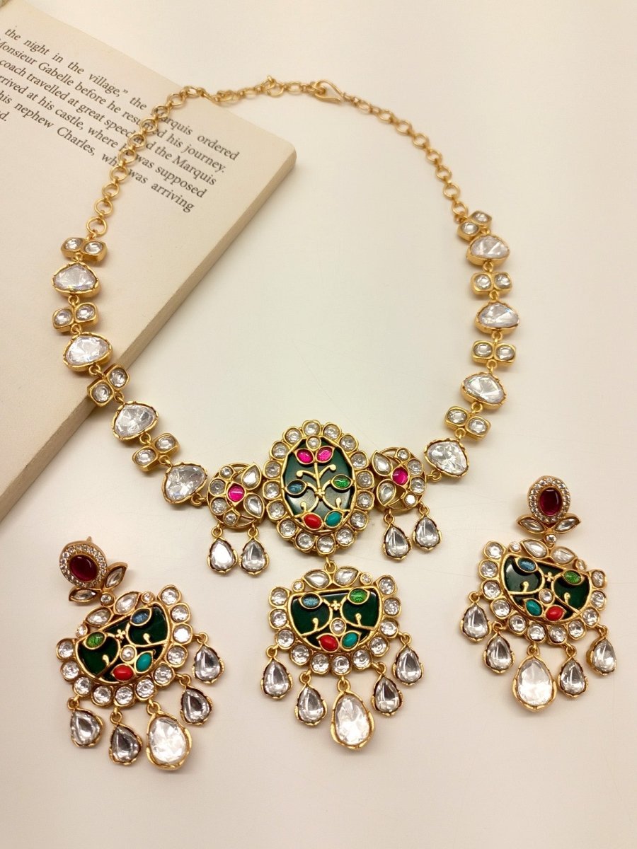Yessa Multi Colour Boutique Choker Set - House of Sarvati LLC