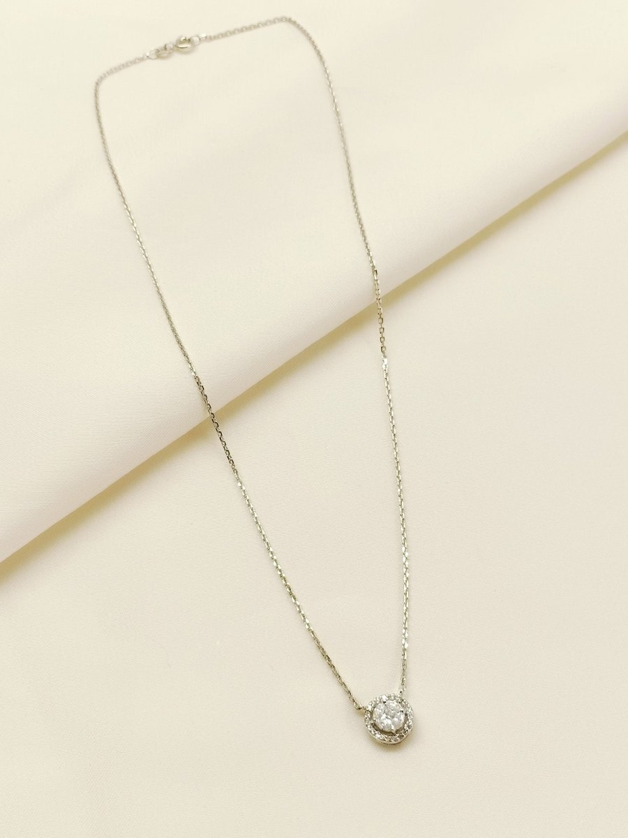 Zaahira 92.5 Silver Swarovski Stone Pendal - House of Sarvati LLC