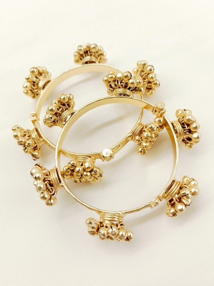 Zaara Golden Oxidized Bangles - House of Sarvati LLC