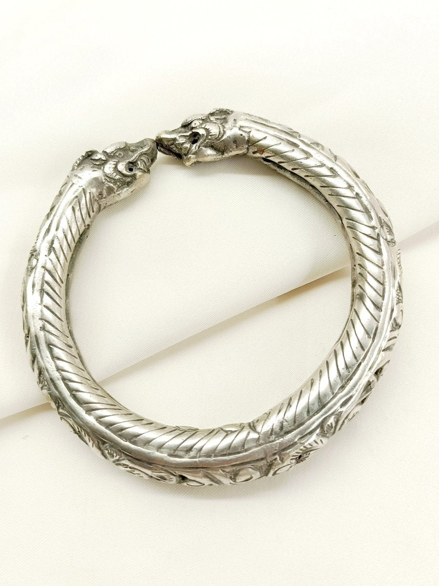 Zaaraa Oxidized Silver Anklet [Price Is For Single Piece] - House of Sarvati LLC