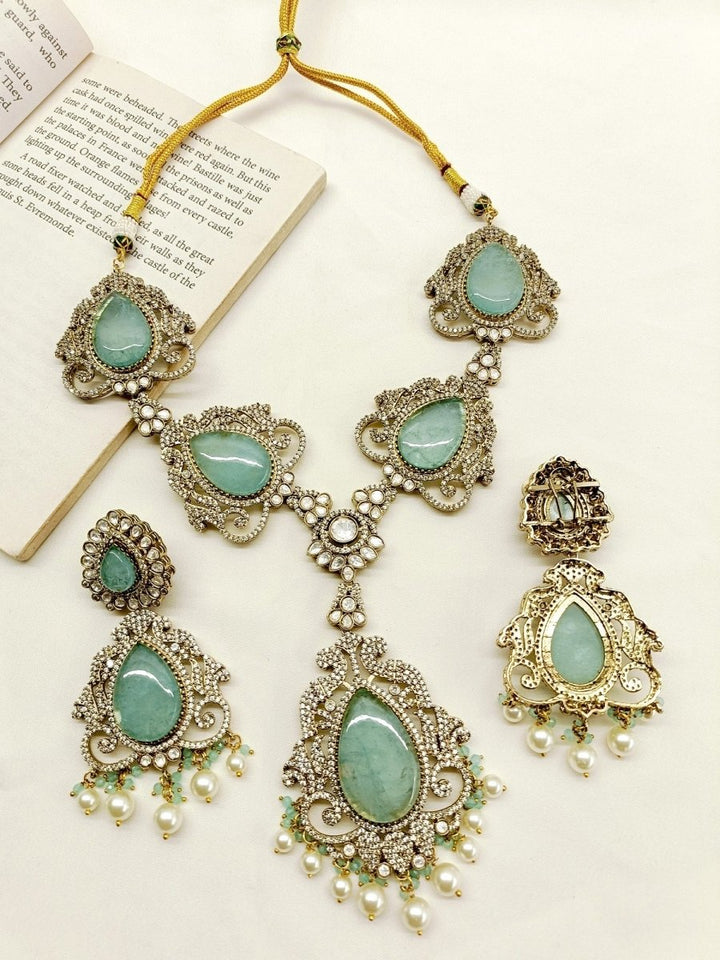 Zakirah Aqua Blue Victorian Set - House of Sarvati LLC