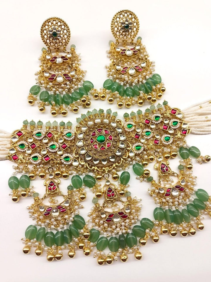 Zana R & G Kundan Choker Set - House of Sarvati LLC