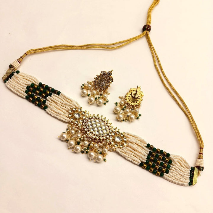 Zara Pearl Kundan Choker - House of Sarvati LLC