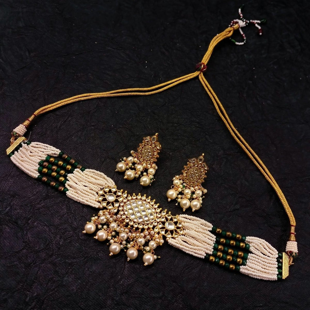 Zara Pearl Kundan Choker - House of Sarvati LLC