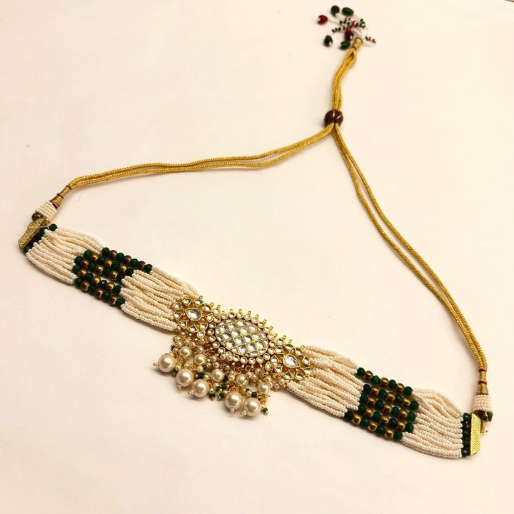 Zara Pearl Kundan Choker - House of Sarvati LLC