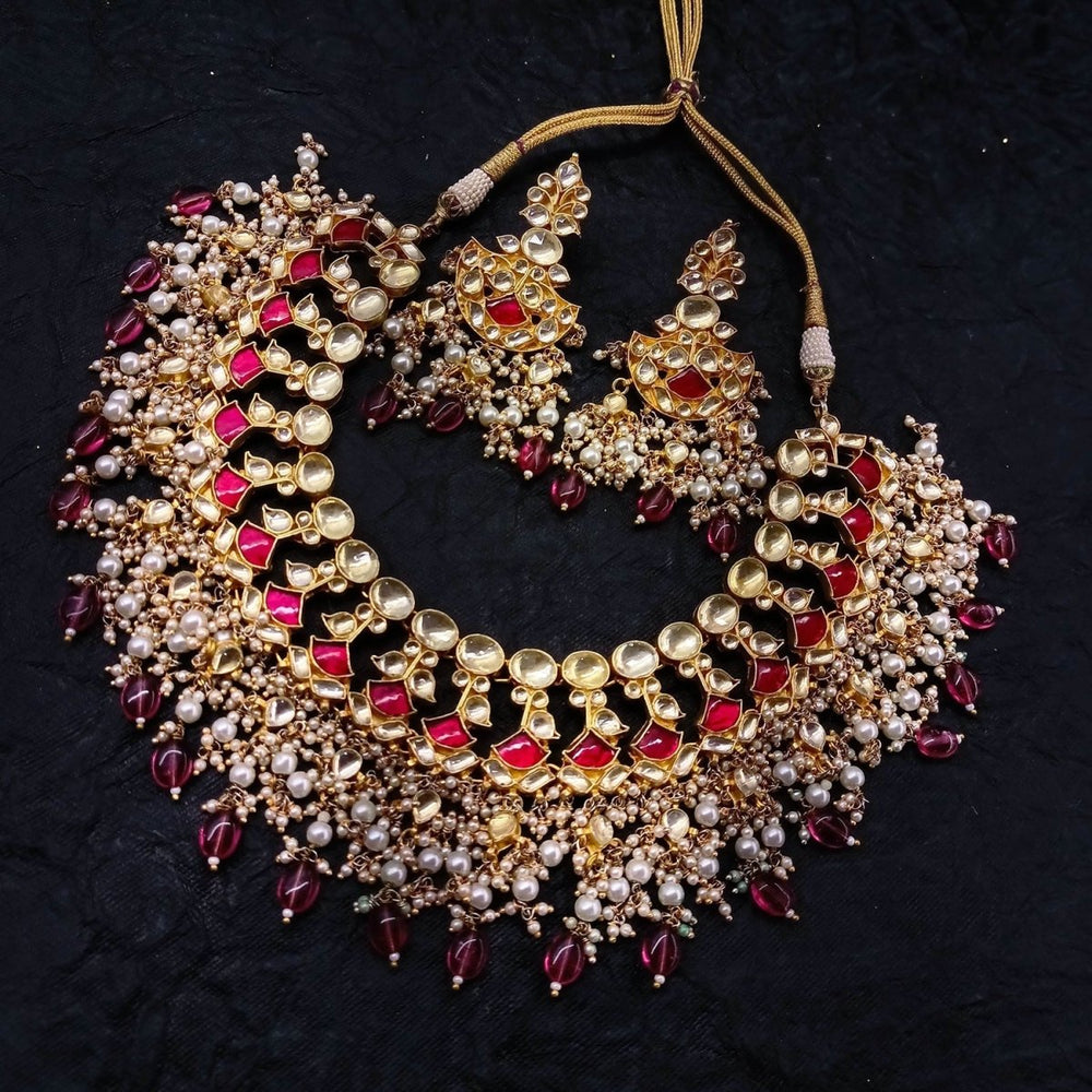Zareenah Bridal Pachi Kundan Neckpiece - House of Sarvati LLC