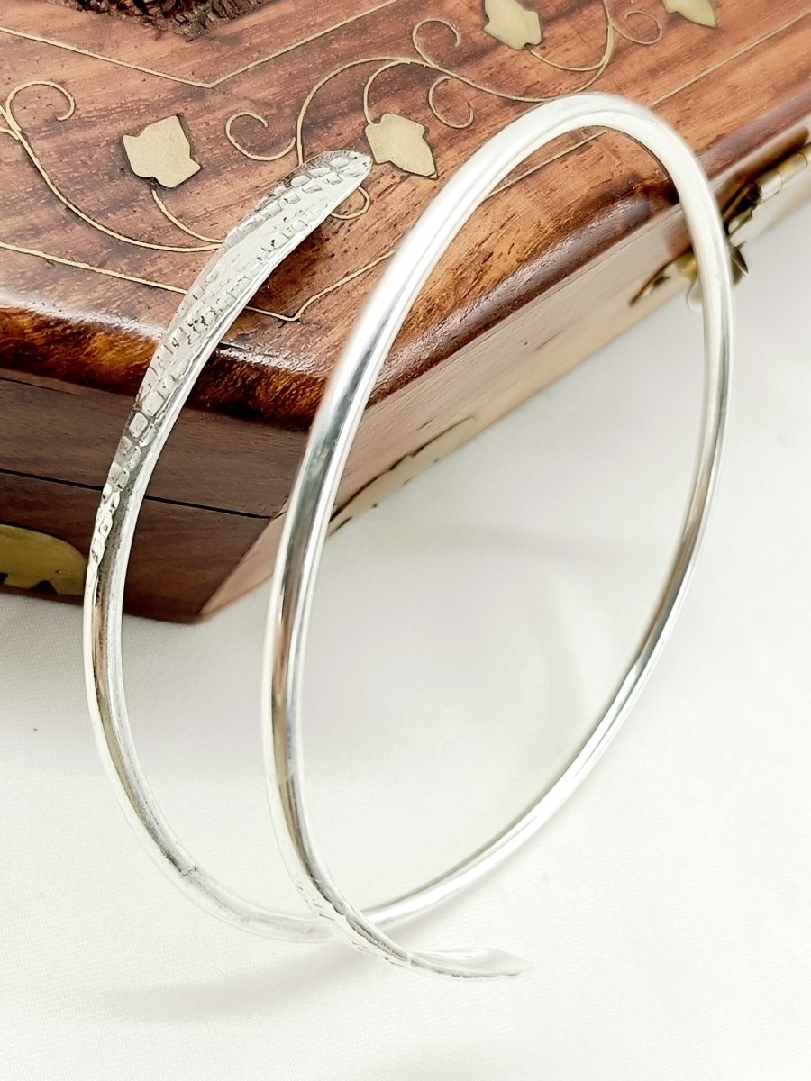 Zeenat Silver Oxidized Bajubandh - House of Sarvati LLC