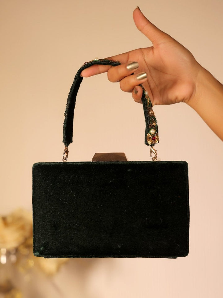Zikar Green Evening Clutch - House of Sarvati LLC