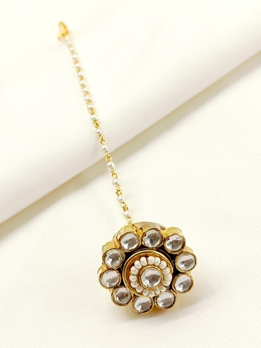 Zinath White Kundan Borla - House of Sarvati LLC