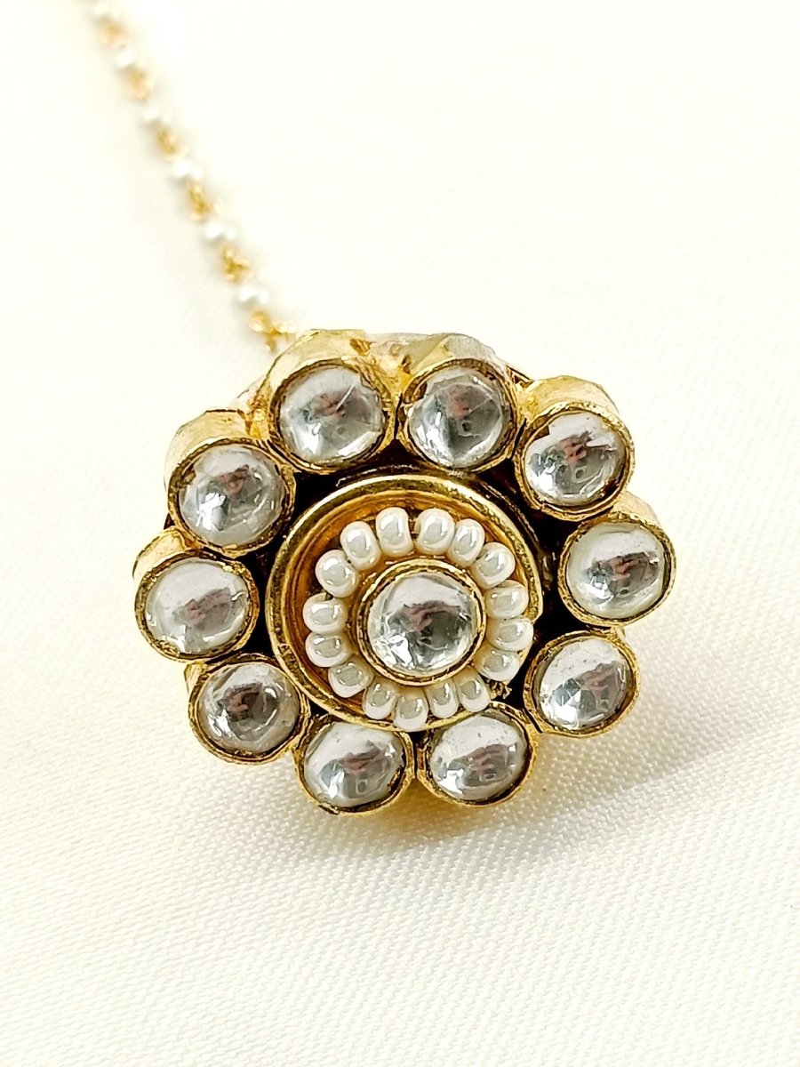 Zinath White Kundan Borla - House of Sarvati LLC