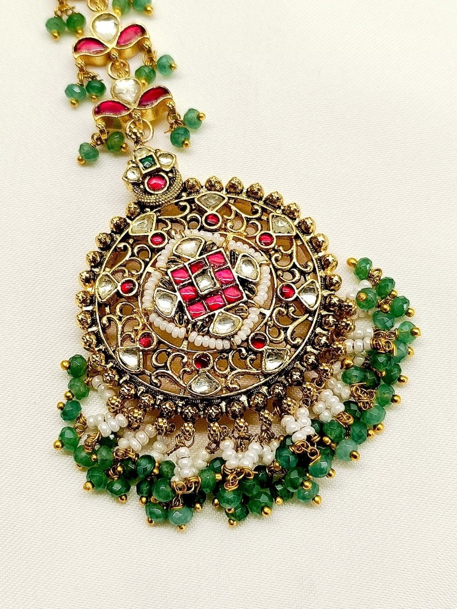Ziniya M & G Kundan Maangtikka - House of Sarvati LLC