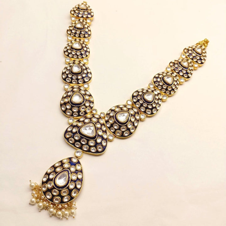 Zubaida Long Meenakari Blue Set - House of Sarvati LLC