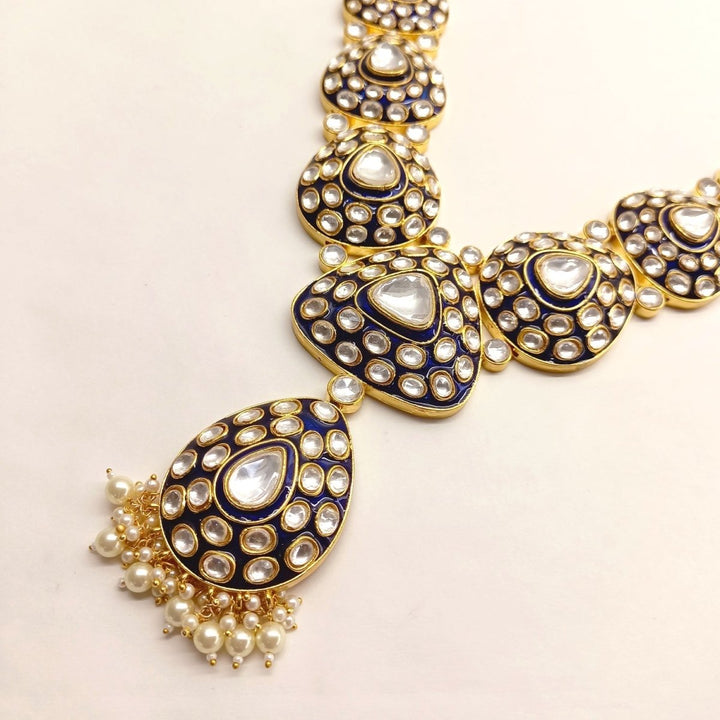 Zubaida Long Meenakari Blue Set - House of Sarvati LLC