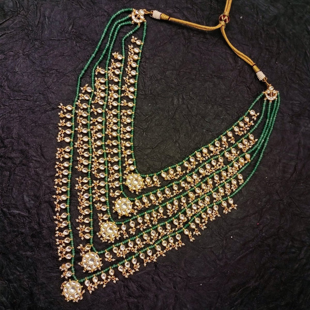 Zubera Green Layered Neckpiece - House of Sarvati LLC