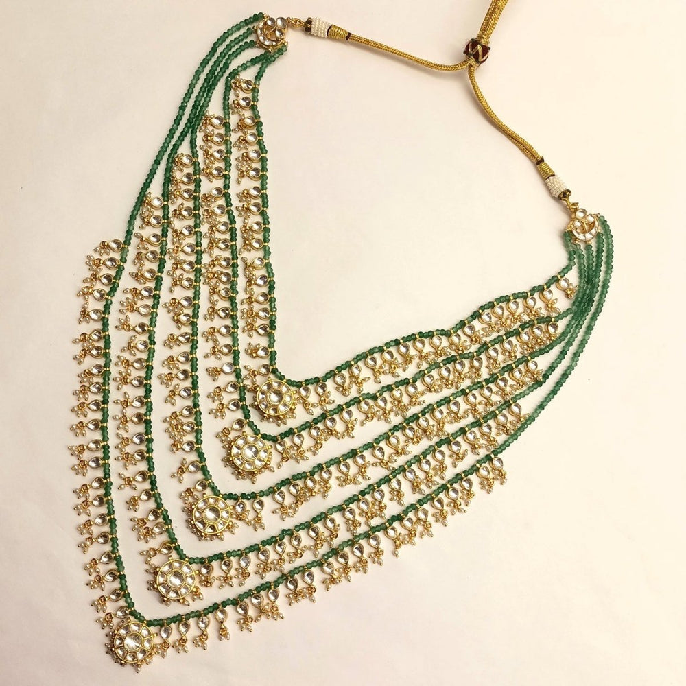 Zubera Green Layered Neckpiece - House of Sarvati LLC