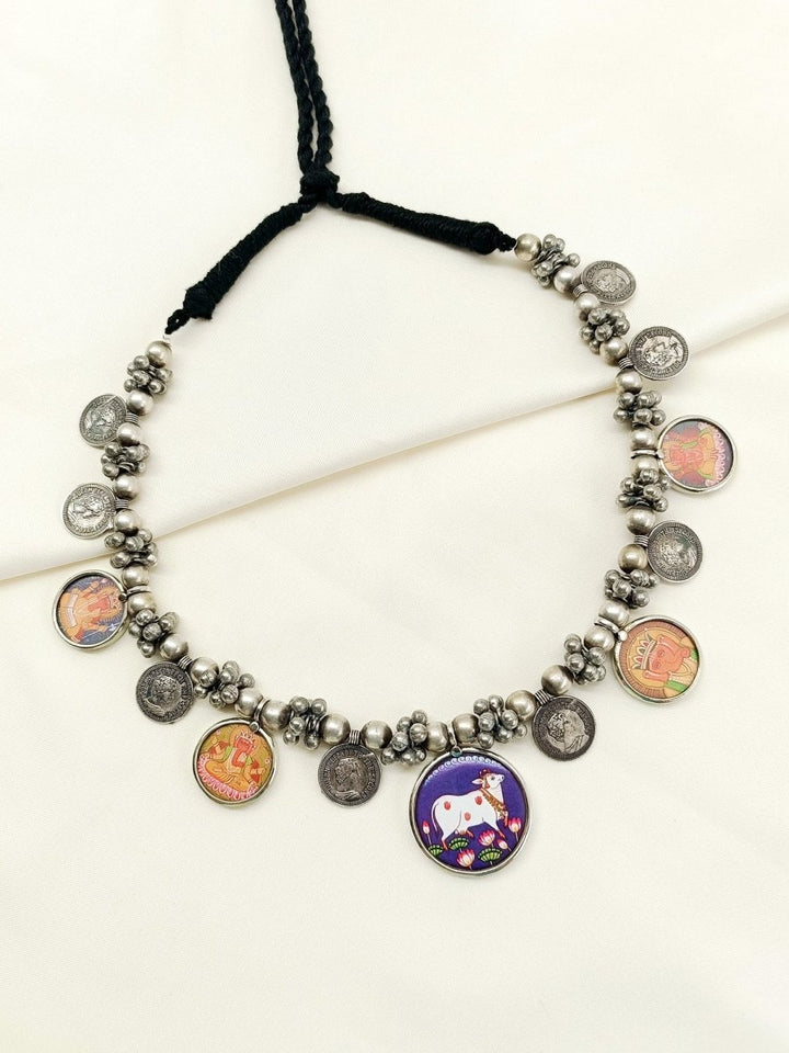 Zurai Multi Colour Oxidized Neckpiece - House of Sarvati LLC